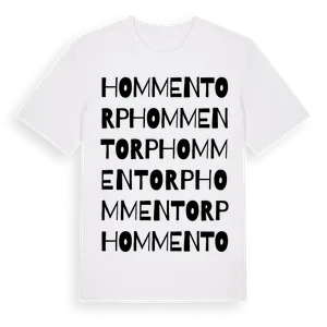Hommentorp ordlek t-shirt – ekologisk bomull t-shirt från Pinshirt
