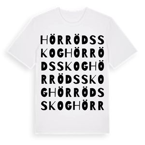 Hörröds skog ordlek t-shirt – ekologisk bomull t-shirt från Pinshirt