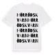 White t-shirt med Hörrödskvarn ordlek t-shirt