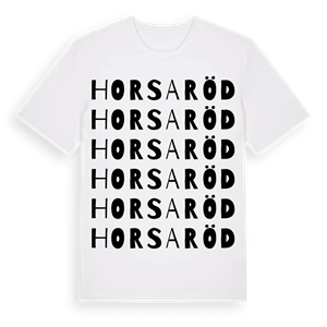 Horsaröd ordlek t-shirt – ekologisk bomull t-shirt från Pinshirt