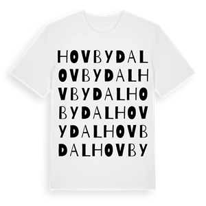 Hovbydal ordlek t-shirt – ekologisk bomull t-shirt från Pinshirt