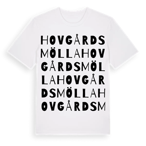 Hovgårdsmölla ordlek t-shirt – ekologisk bomull t-shirt från Pinshirt