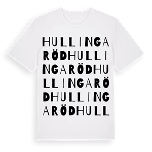 Hullingaröd ordlek t-shirt – ekologisk bomull t-shirt från Pinshirt