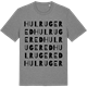 Mid Heather Gray t-shirt med Hulrugered ordlek t-shirt