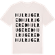 Vintage White t-shirt med Hulrugered ordlek t-shirt