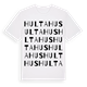 White t-shirt med Hultahus ordlek t-shirt