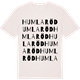 Vintage White t-shirt med Humlaröd ordlek t-shirt