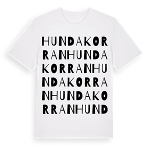 Hundakorran ordlek t-shirt – ekologisk bomull t-shirt från Pinshirt