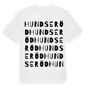 Hundseröd ordlek t-shirt – ekologisk bomull t-shirt från Pinshirt