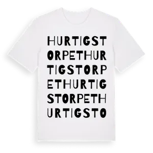 Hurtigstorpet ordlek t-shirt – ekologisk bomull t-shirt från Pinshirt