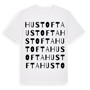Hustofta ordlek t-shirt – ekologisk bomull t-shirt från Pinshirt
