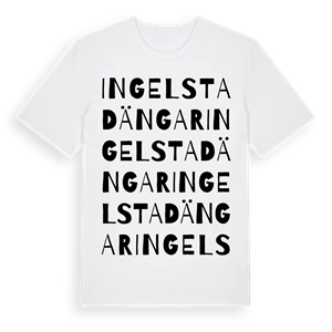 Ingelstad ängar ordlek t-shirt – ekologisk bomull t-shirt från Pinshirt