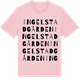 Pink Cotton t-shirt med Ingelstadgården ordlek t-shirt