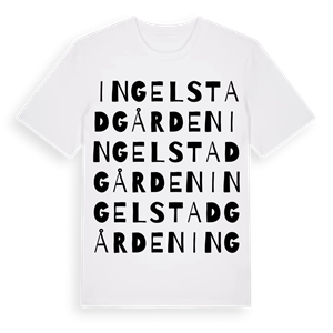Ingelstadgården ordlek t-shirt – ekologisk bomull t-shirt från Pinshirt