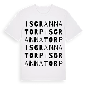 Isgrannatorp ordlek t-shirt – ekologisk bomull t-shirt från Pinshirt