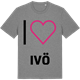 Mid Heather Gray t-shirt med Jag älskar Ivö t-shirt stort tryck