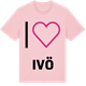 Pink Cotton t-shirt med Jag älskar Ivö t-shirt stort tryck