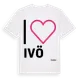 White t-shirt med Jag älskar Ivö t-shirt stort tryck