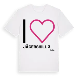 Jag älskar Jägershill 3 t-shirt stort tryck – ekologisk bomull t-shirt från Pinshirt