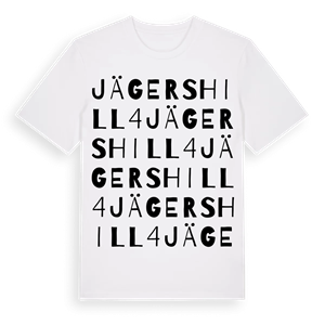 Jägershill 4 ordlek t-shirt – ekologisk bomull t-shirt från Pinshirt