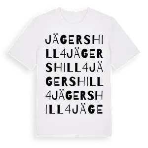 Jägershill 4 ordlek t-shirt – ekologisk bomull t-shirt från Pinshirt