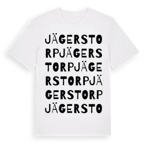 Jägerstorp ordlek t-shirt – ekologisk bomull t-shirt från Pinshirt