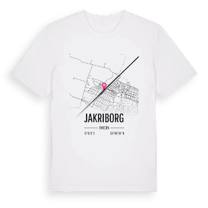 Jakriborg karta t-shirt – ekologisk bomull t-shirt från Pinshirt