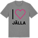 Mid Heather Gray t-shirt med Jag älskar Jälla t-shirt stort tryck