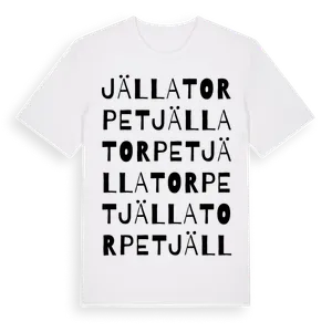 Jällatorpet ordlek t-shirt – ekologisk bomull t-shirt från Pinshirt