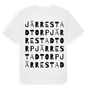 Järrestadtorp ordlek t-shirt – ekologisk bomull t-shirt från Pinshirt