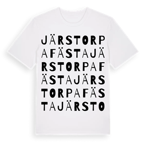 Järstorpa fästa ordlek t-shirt – ekologisk bomull t-shirt från Pinshirt