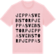 Pink Cotton t-shirt med Jeppa Svenstorp ordlek t-shirt