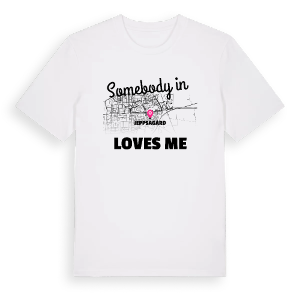 Någon i Jeppsagård älskar mig t-shirt – ekologisk bomull t-shirt från Pinshirt