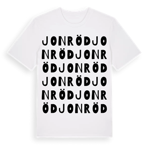 Jonröd ordlek t-shirt – ekologisk bomull t-shirt från Pinshirt