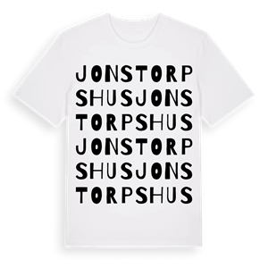Jonstorpshus ordlek t-shirt – ekologisk bomull t-shirt från Pinshirt