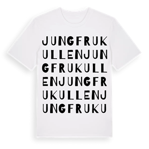 Jungfrukullen ordlek t-shirt – ekologisk bomull t-shirt från Pinshirt