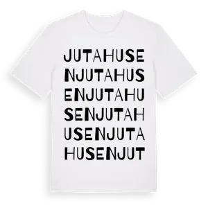 Jutahusen ordlek t-shirt – ekologisk bomull t-shirt från Pinshirt