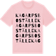 Pink Cotton t-shirt med Kagarps boställe ordlek t-shirt