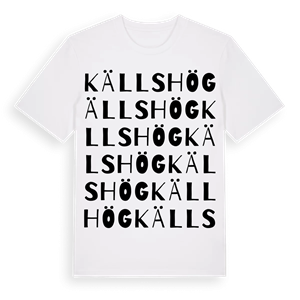 Källshög ordlek t-shirt – ekologisk bomull t-shirt från Pinshirt