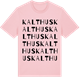 Pink Cotton t-shirt med Kalthus ordlek t-shirt