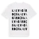 White t-shirt med Kalvagården ordlek t-shirt