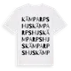 White t-shirt med Kämparpshus ordlek t-shirt