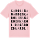 Pink Cotton t-shirt med Karolinagården ordlek t-shirt
