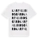 White t-shirt med Karpalunds Gård ordlek t-shirt