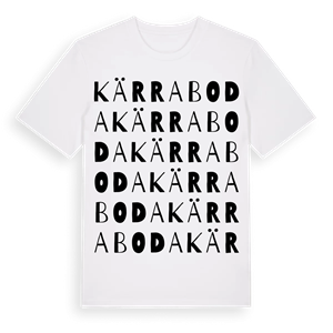 Kärraboda ordlek t-shirt – ekologisk bomull t-shirt från Pinshirt
