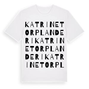 Katrinetorp Landeri ordlek t-shirt – ekologisk bomull t-shirt från Pinshirt