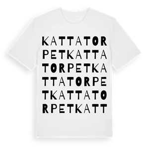 Kattatorpet ordlek t-shirt – ekologisk bomull t-shirt från Pinshirt