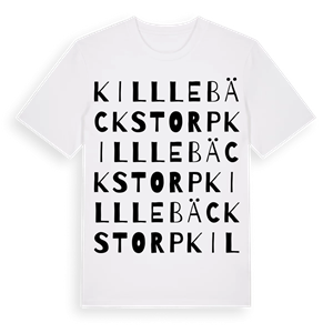 Killlebäckstorp ordlek t-shirt – ekologisk bomull t-shirt från Pinshirt