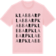 Pink Cotton t-shirt med Klabbarp ordlek t-shirt