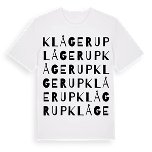 Klågerup ordlek t-shirt – ekologisk bomull t-shirt från Pinshirt